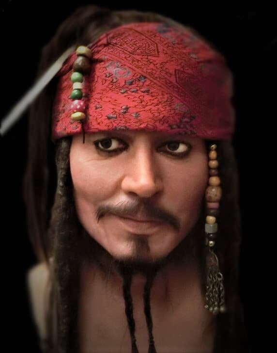 Jack Sparrow, life-size silicone bust
